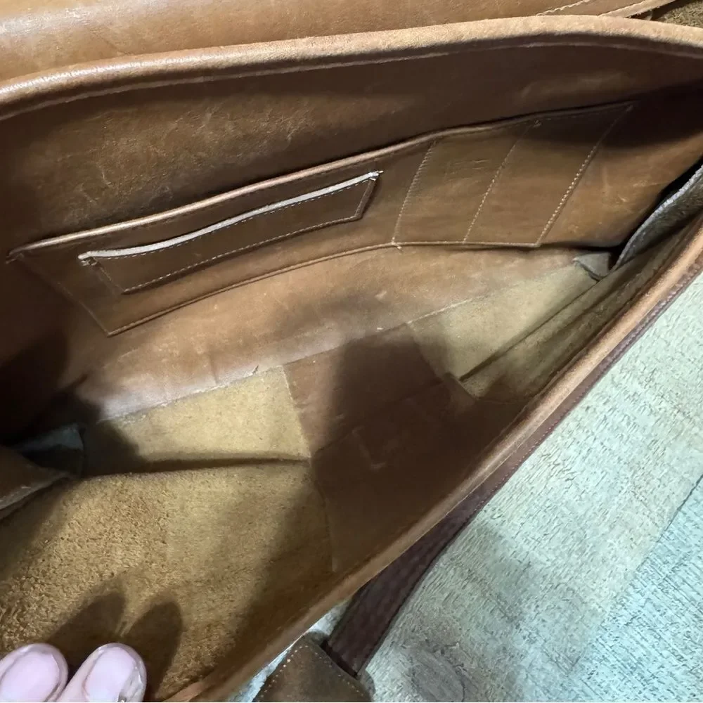 RARE COACH Morgan Glove Tanned Leather Brass Briefcase Made in USA 0602-307